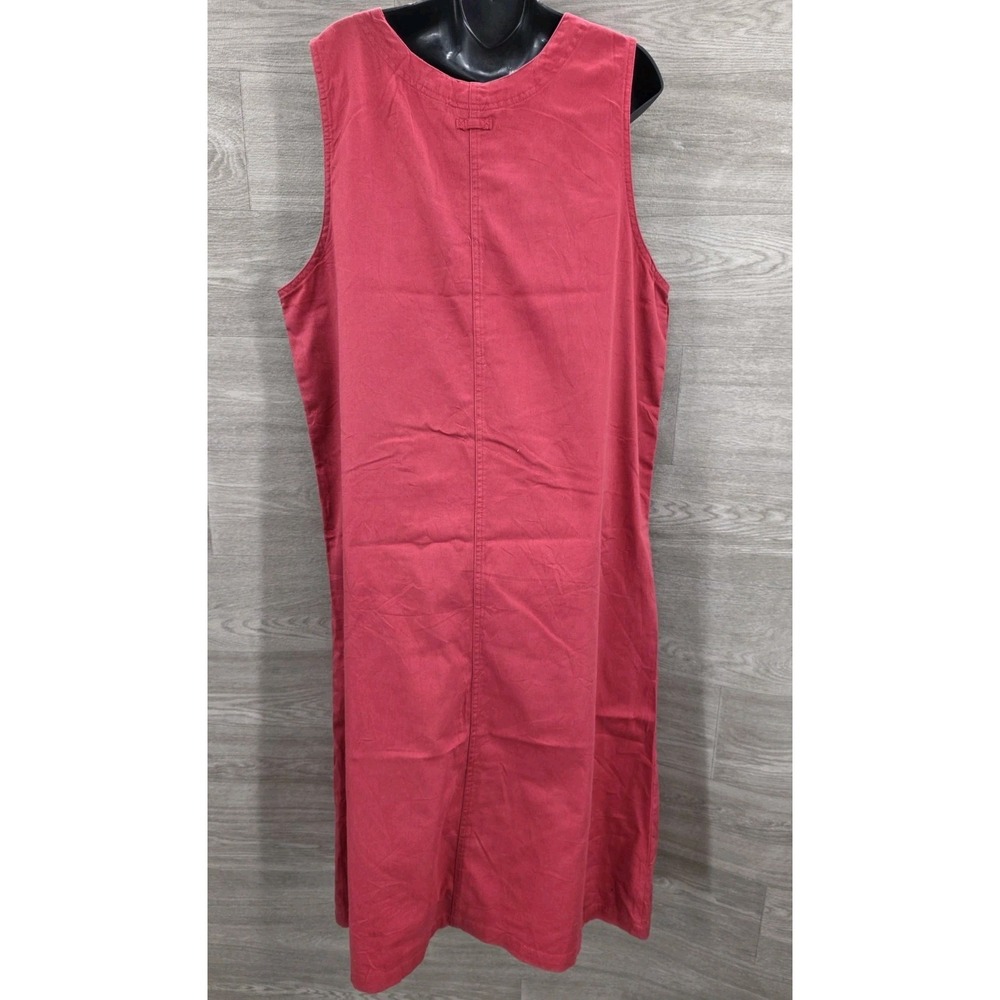NWT VTG Mainstreet Blues Red Maxi Dress Women's 16W Button Side Pockets Plus - Picture 2 of 6